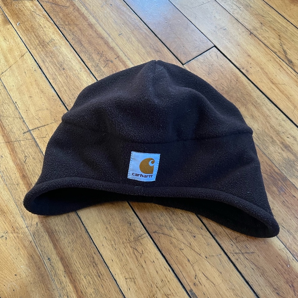 Carhartt 2-in-1 Fleece Headwear Beanie Ear Flaps Face Mask Brown Adult One Size